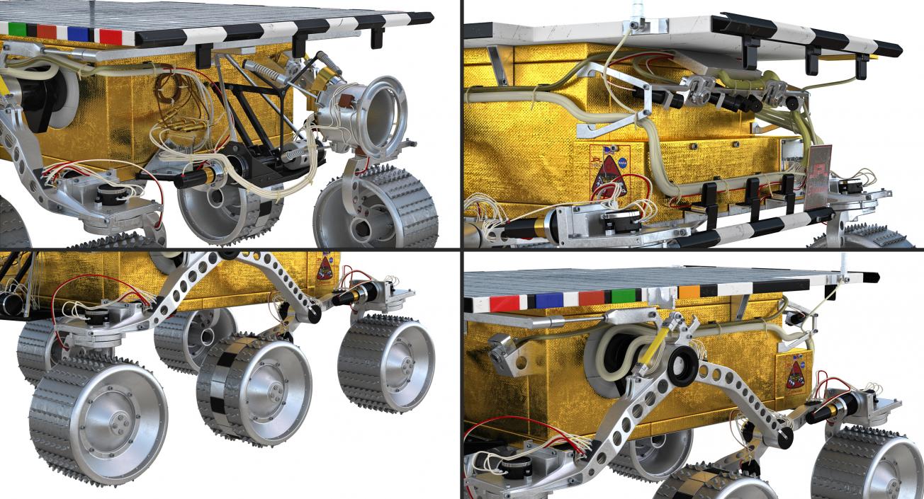 Mars Rover Sojourner Rigged 3D