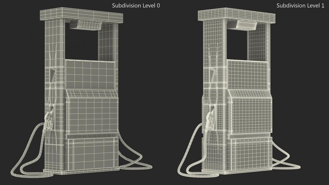 3D Gas Station with Two Nozzles model