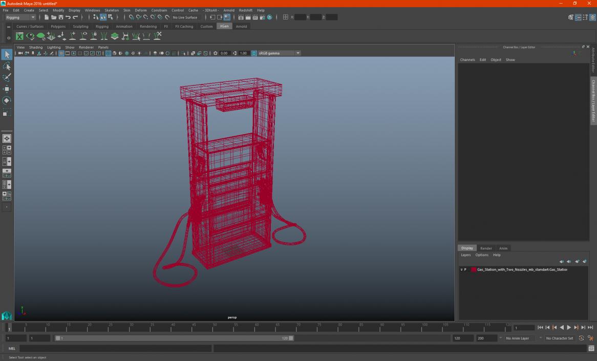 3D Gas Station with Two Nozzles model