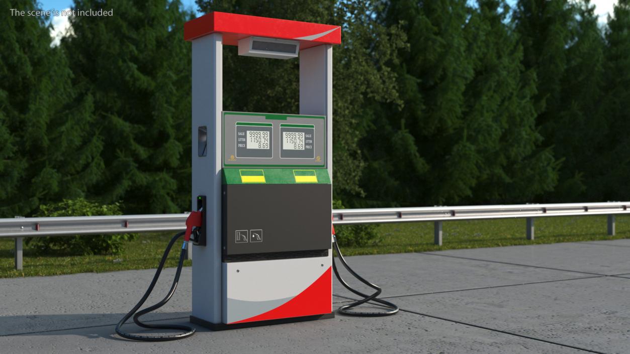 3D Gas Station with Two Nozzles model