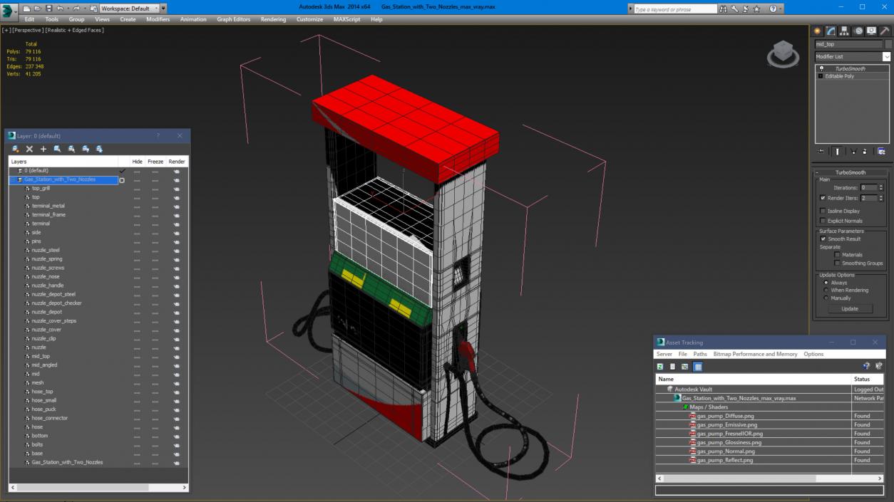 3D Gas Station with Two Nozzles model