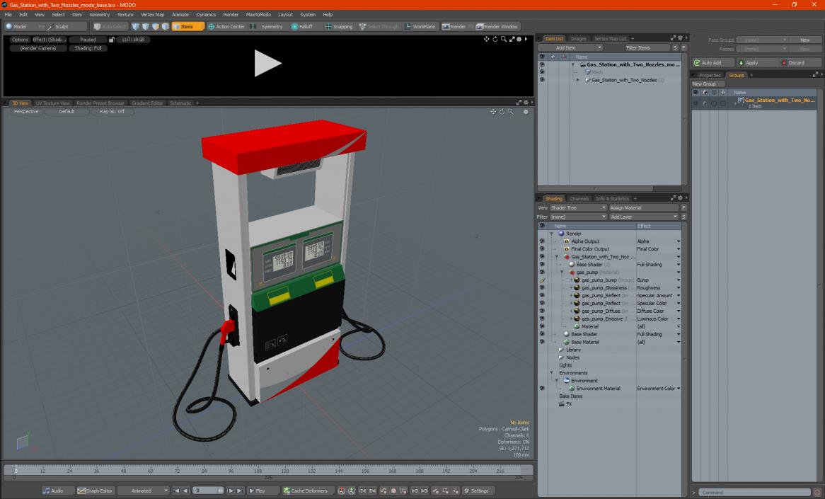 3D Gas Station with Two Nozzles model