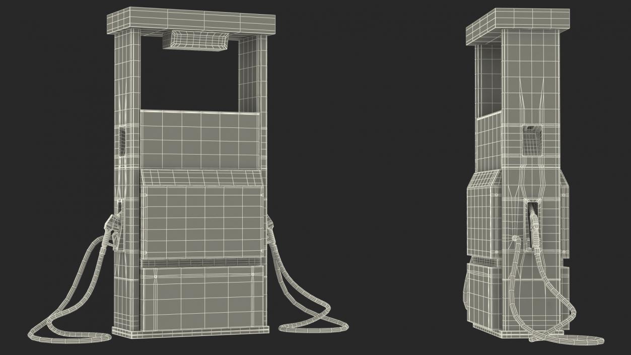 3D Gas Station with Two Nozzles model