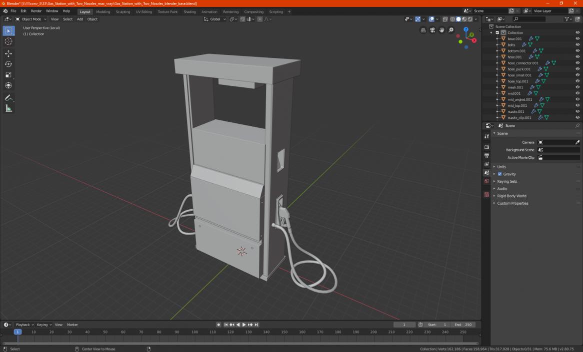 3D Gas Station with Two Nozzles model