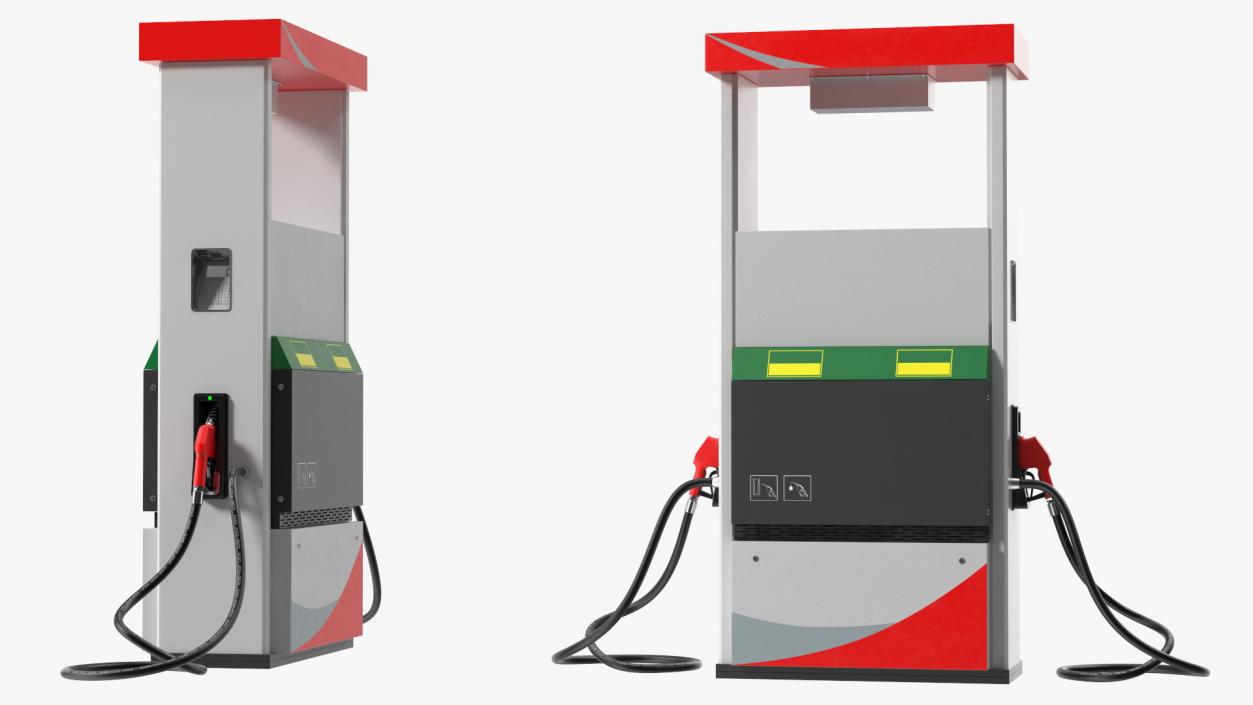 3D Gas Station with Two Nozzles model