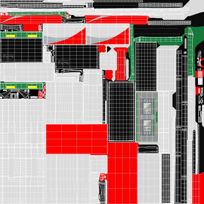 3D Gas Station with Two Nozzles model