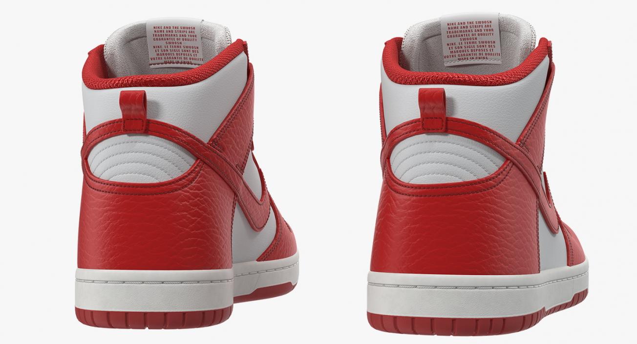 3D Nike Skateboarding Shoe Dunk High Pro Red