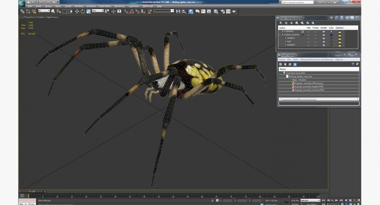 Writing Spider 3D model