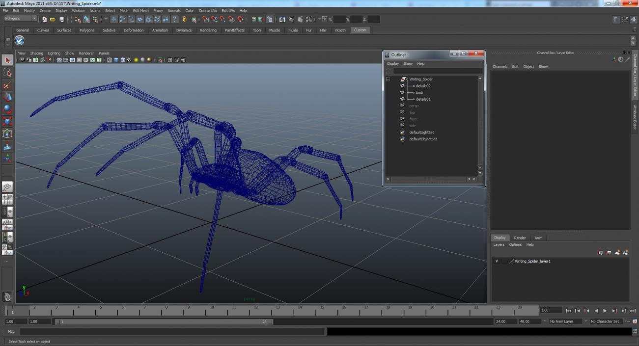 Writing Spider 3D model