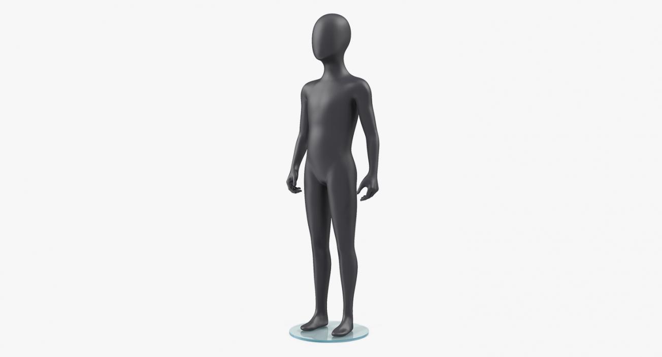 Child Mannequin Dark Standing Pose 3D model