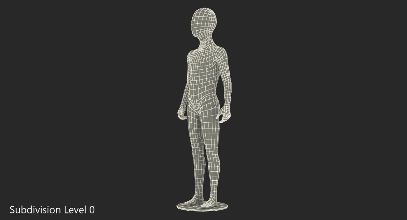 Child Mannequin Dark Standing Pose 3D model