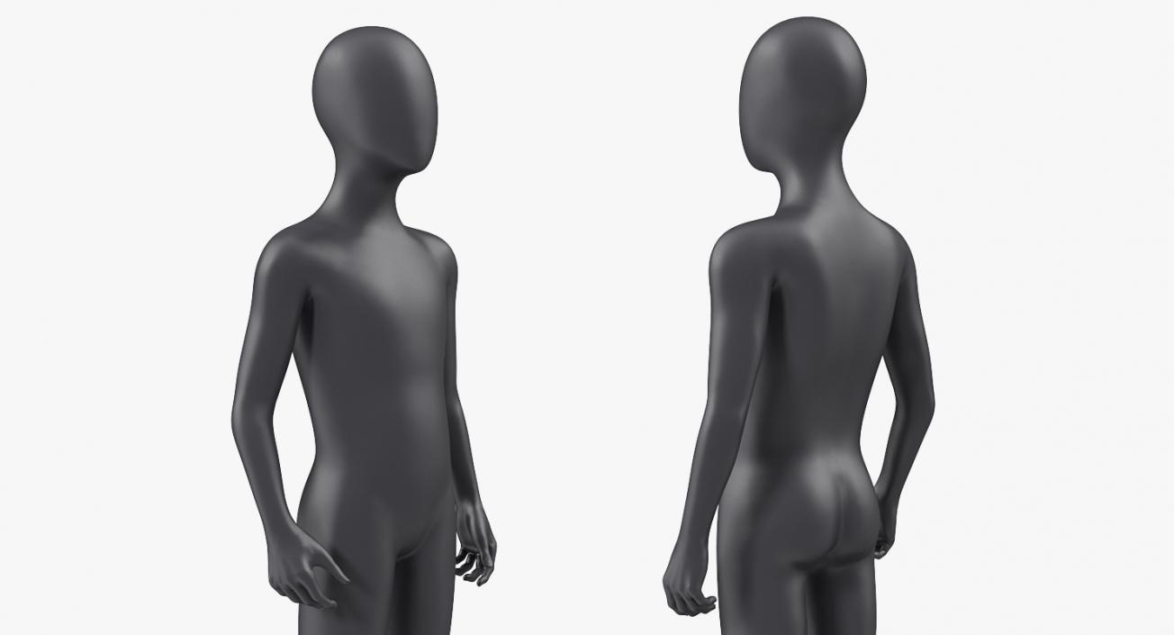 Child Mannequin Dark Standing Pose 3D model