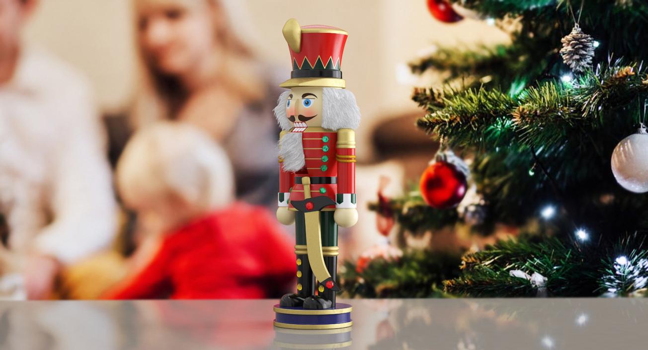 Wooden Nutcracker with Hazelnut Collection 3D