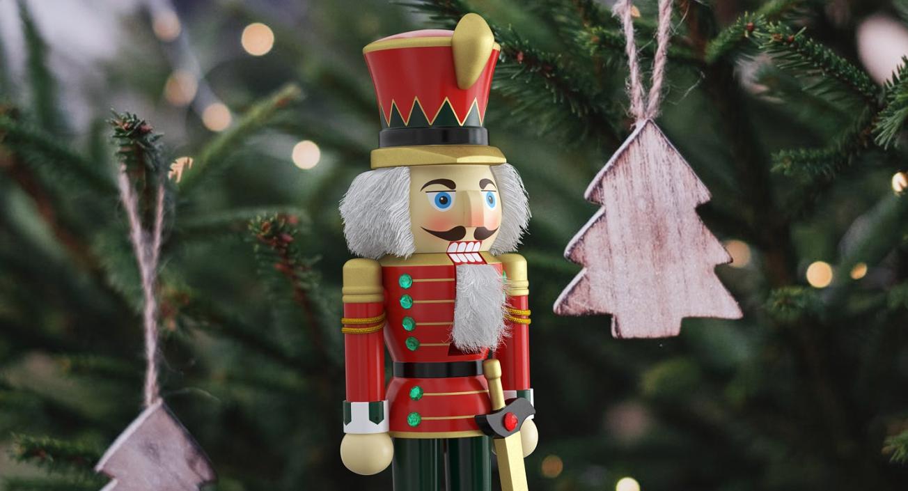 Wooden Nutcracker with Hazelnut Collection 3D