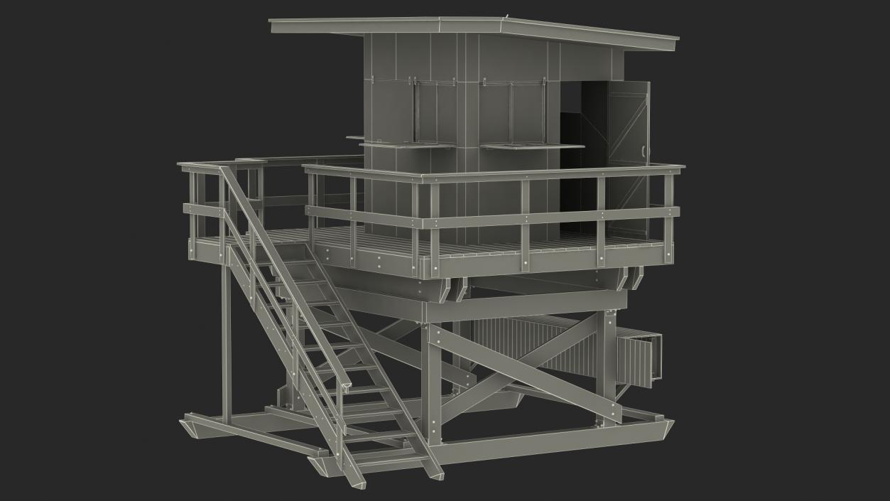 3D Beach Lifeguard Stand