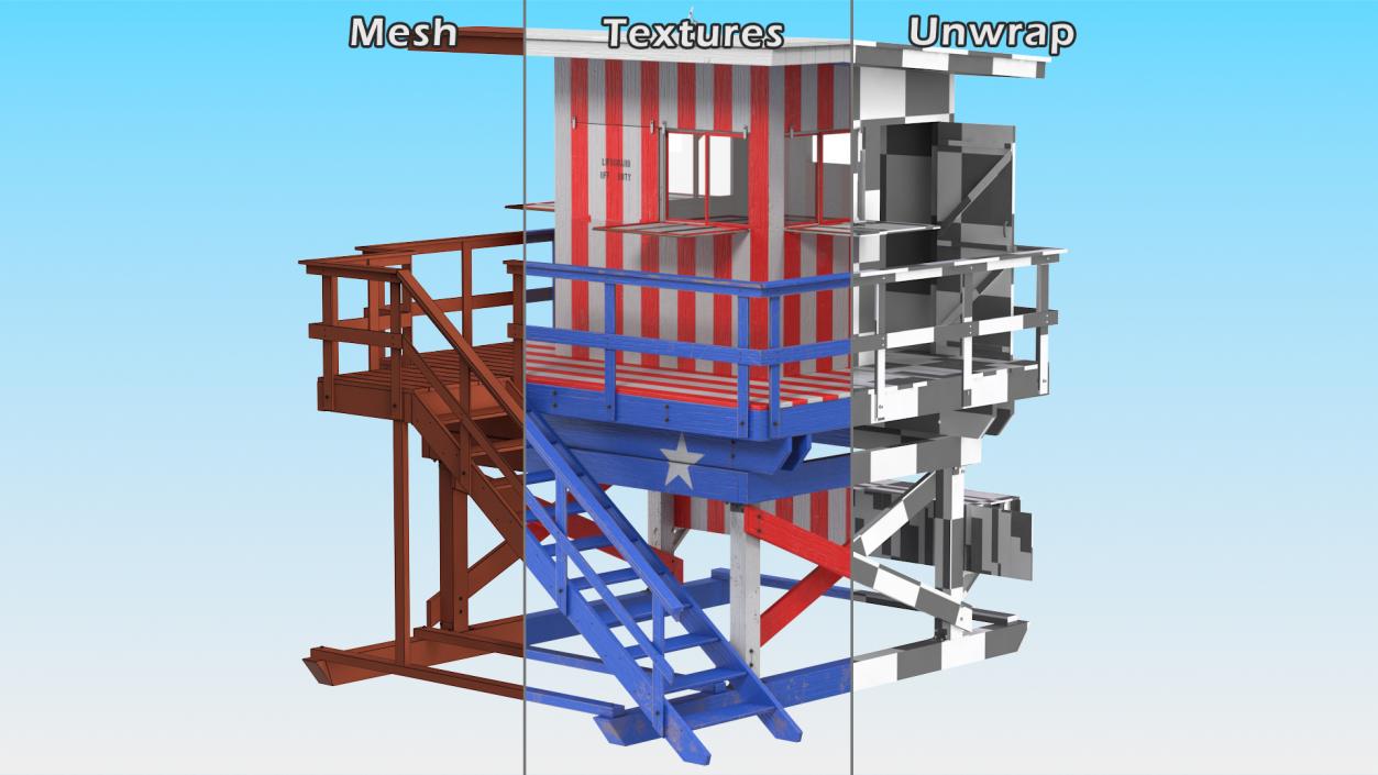 3D Beach Lifeguard Stand