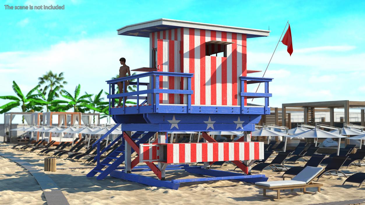 3D Beach Lifeguard Stand