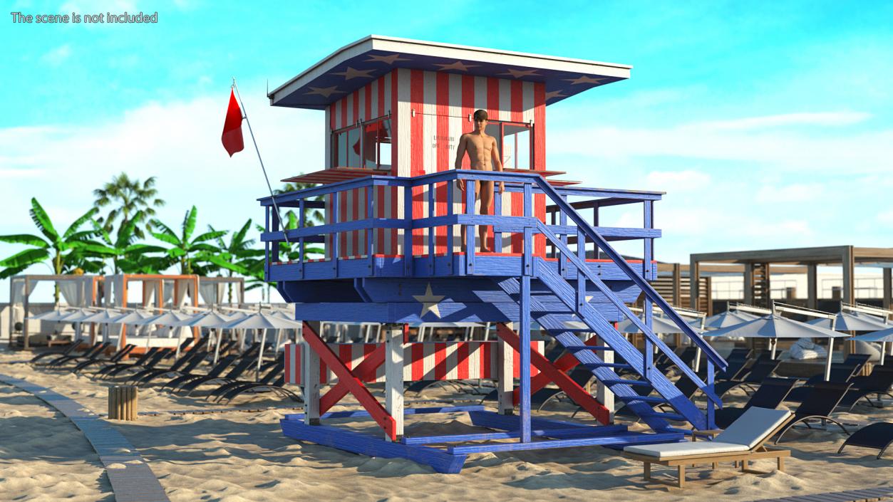 3D Beach Lifeguard Stand