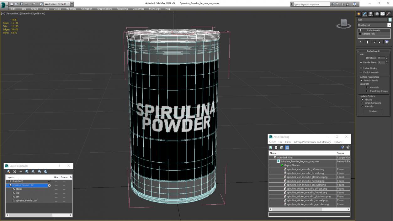 3D model Spirulina Powder Jar