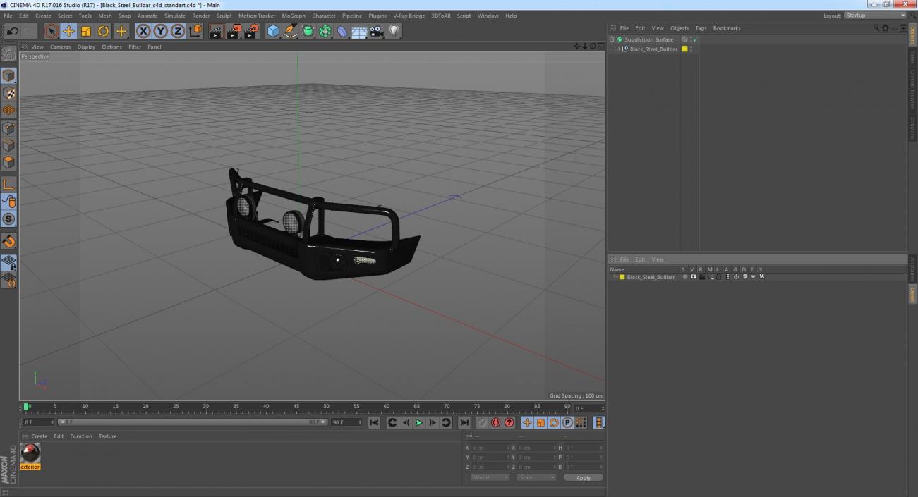 Black Steel Bullbar 3D model
