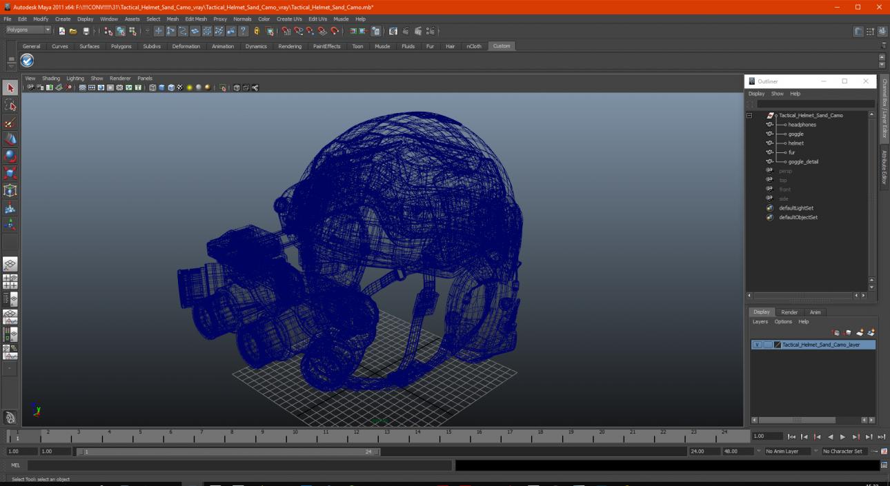 3D model Tactical Helmet Sand Camo