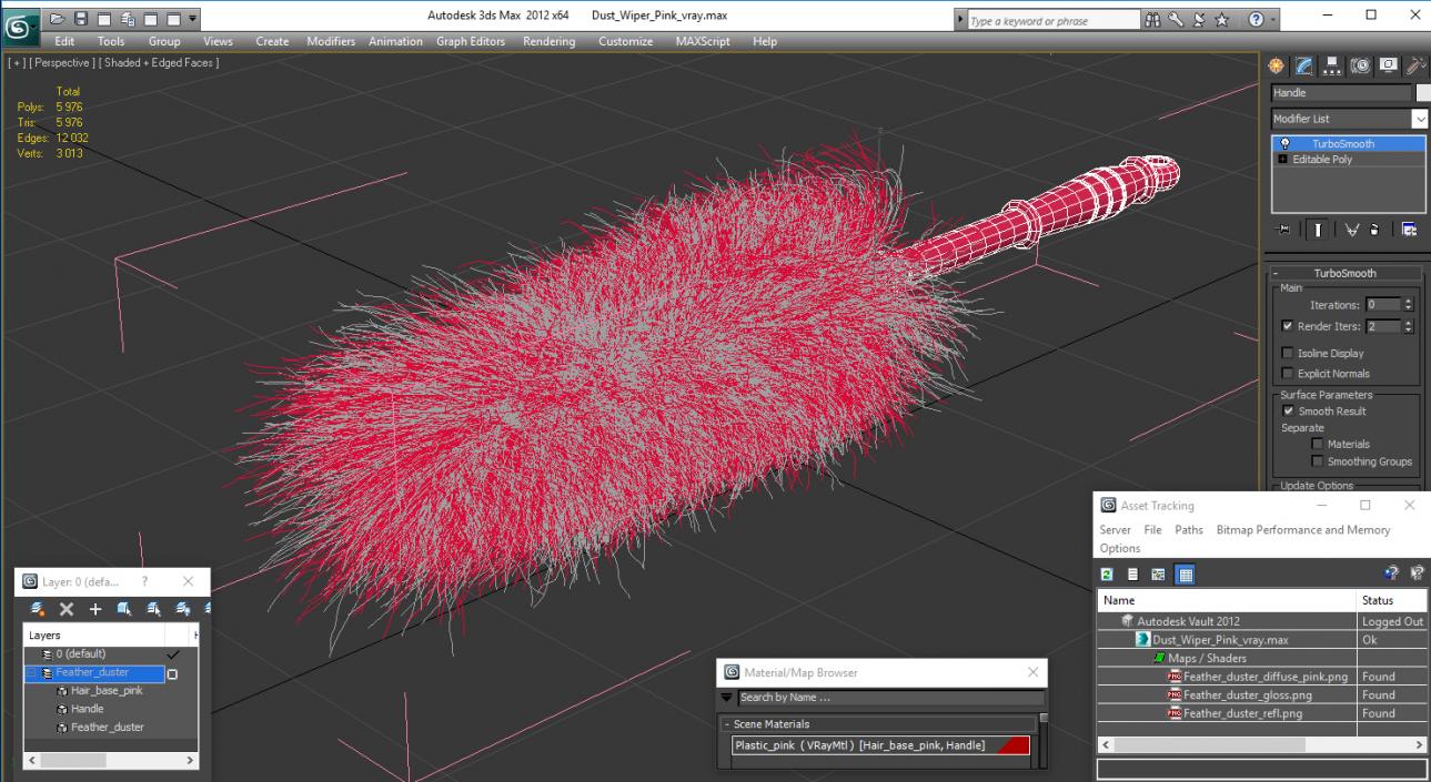 Dust Wiper Pink Fur 3D model