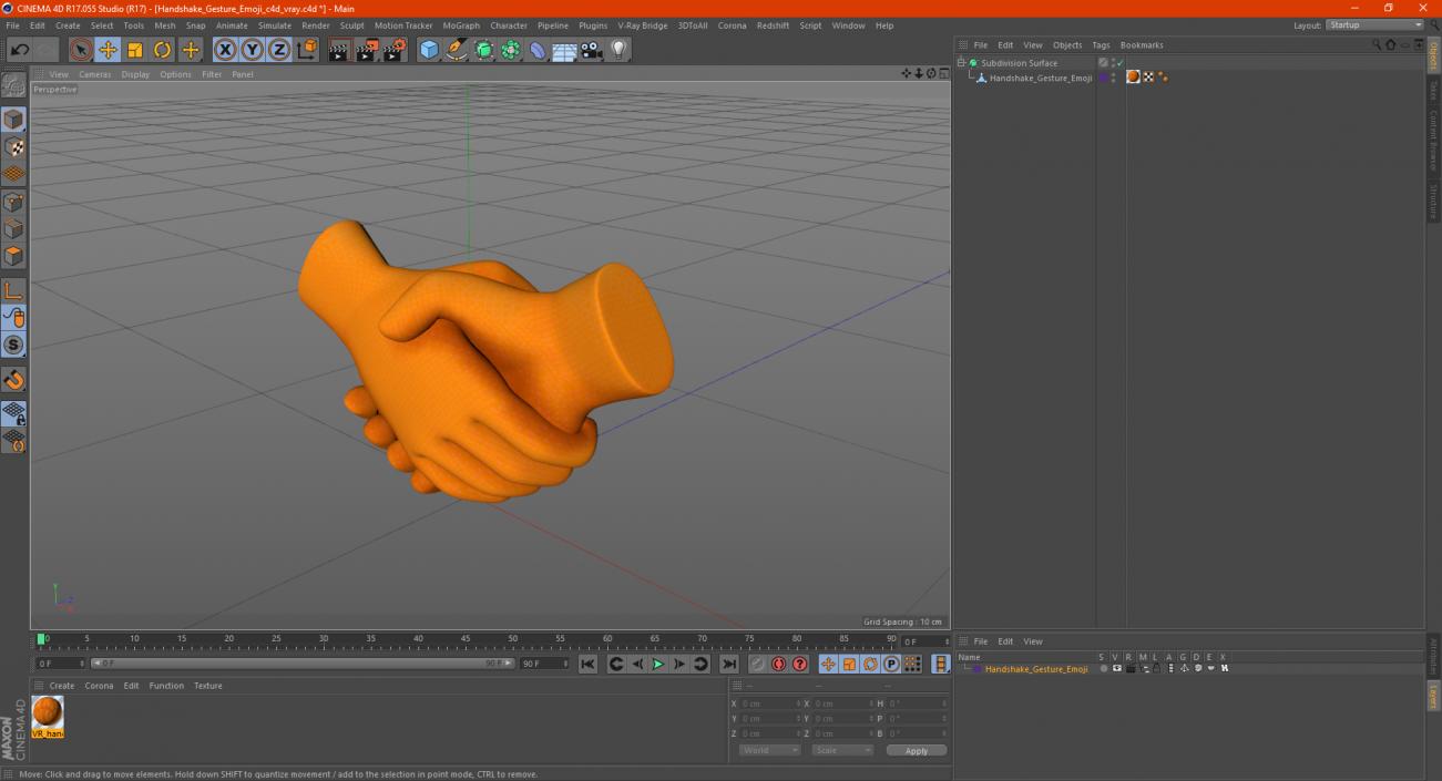 3D Handshake Gesture Emoji model