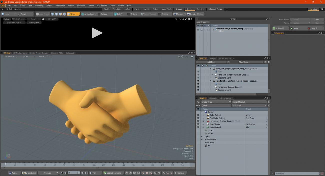 3D Handshake Gesture Emoji model