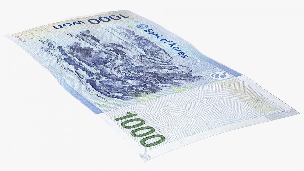 3D model South Korean 1000 Won Banknote