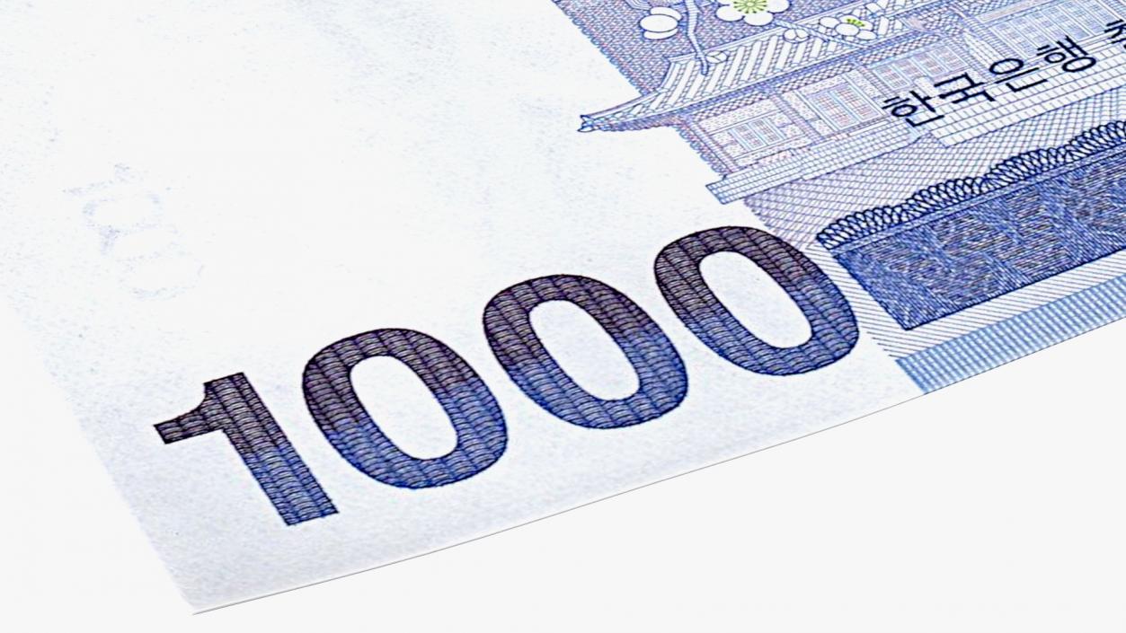 3D model South Korean 1000 Won Banknote