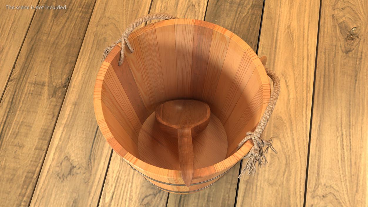 3D Wooden Sauna Ladle model