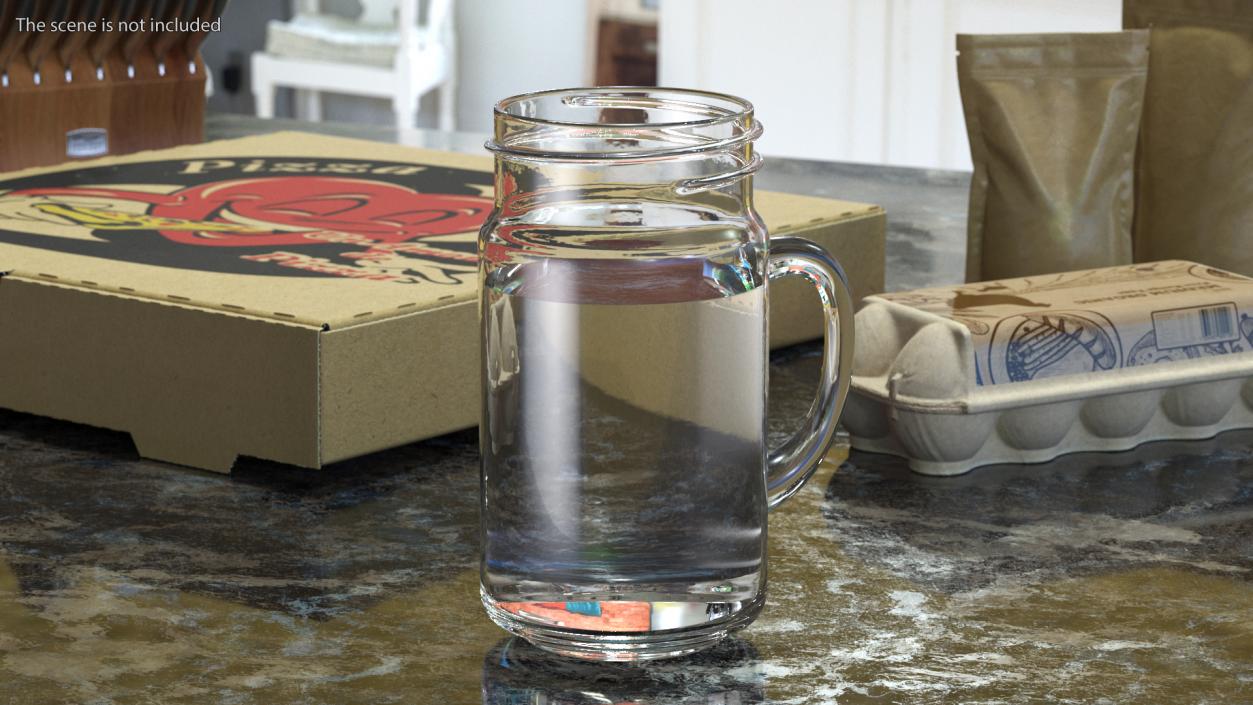 3D Mason Jar With Handle Full 2 model