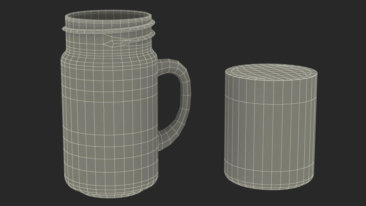 3D Mason Jar With Handle Full 2 model