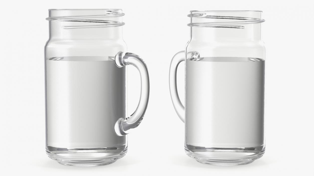 3D Mason Jar With Handle Full 2 model