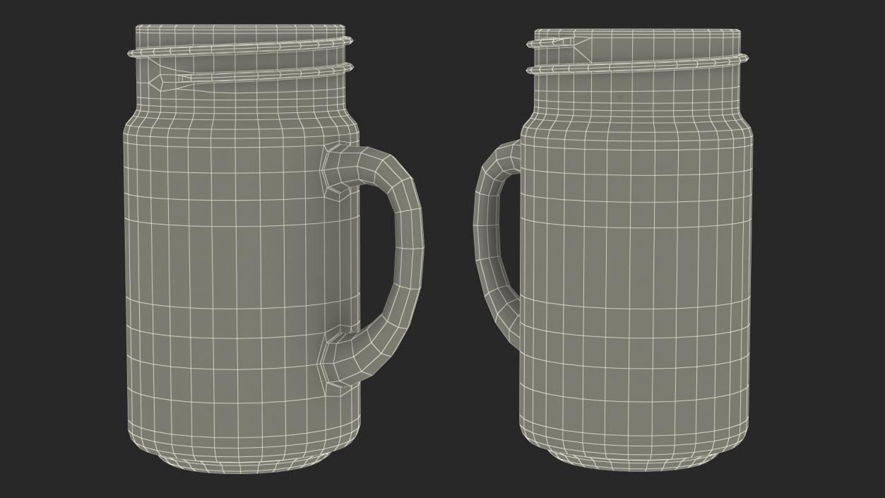 3D Mason Jar With Handle Full 2 model