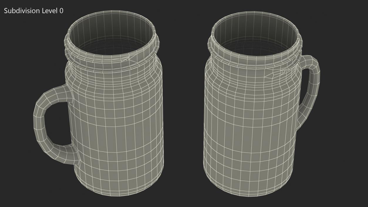 3D Mason Jar With Handle Full 2 model