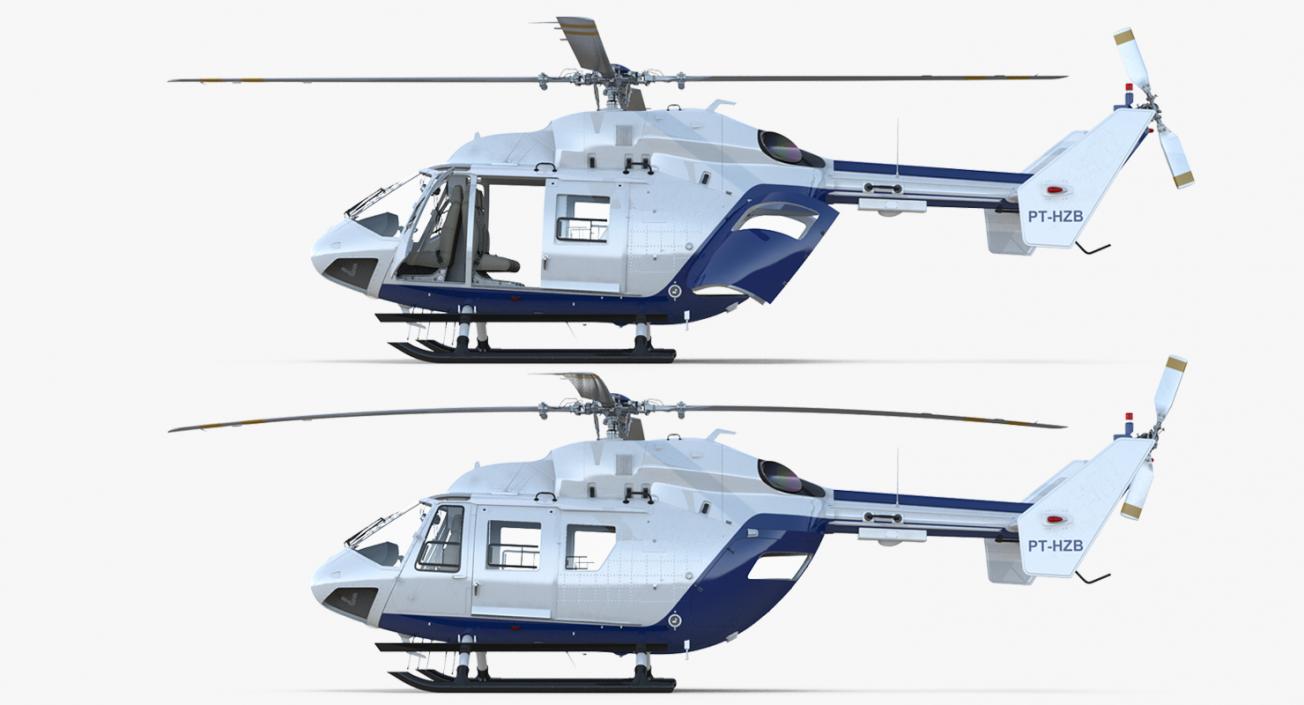 3D Medium Utility Transport Helicopter Kawasaki BK 117