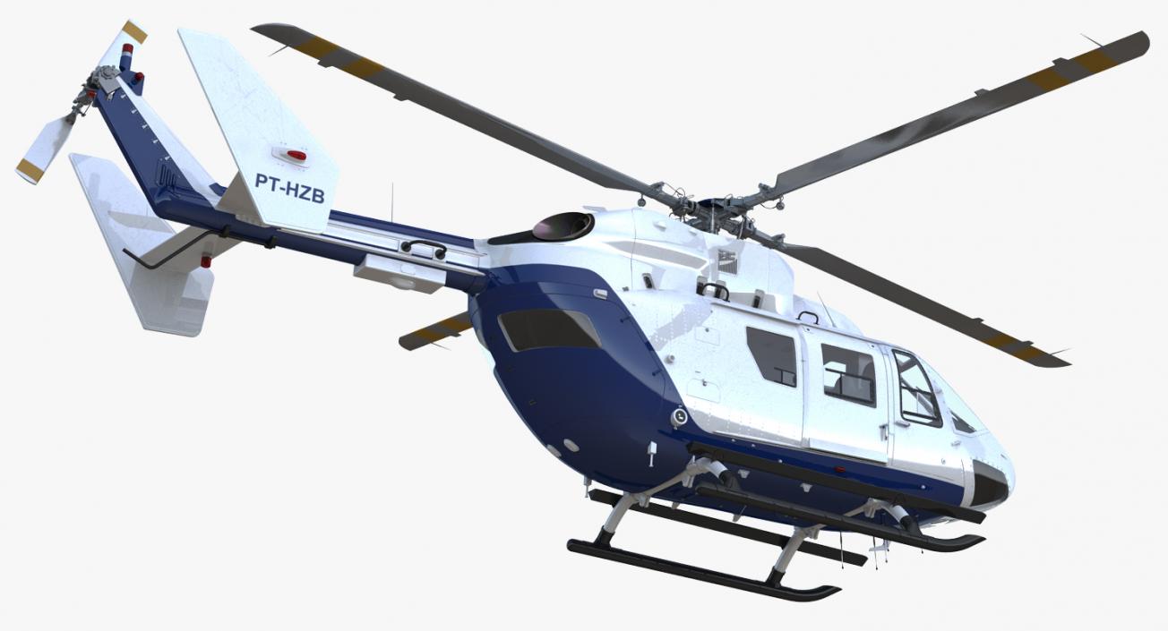 3D Medium Utility Transport Helicopter Kawasaki BK 117