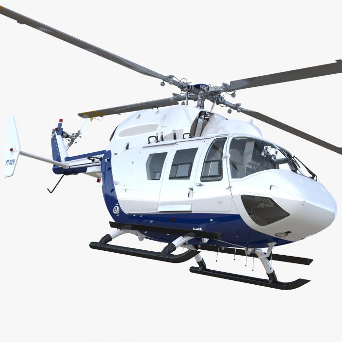 3D Medium Utility Transport Helicopter Kawasaki BK 117