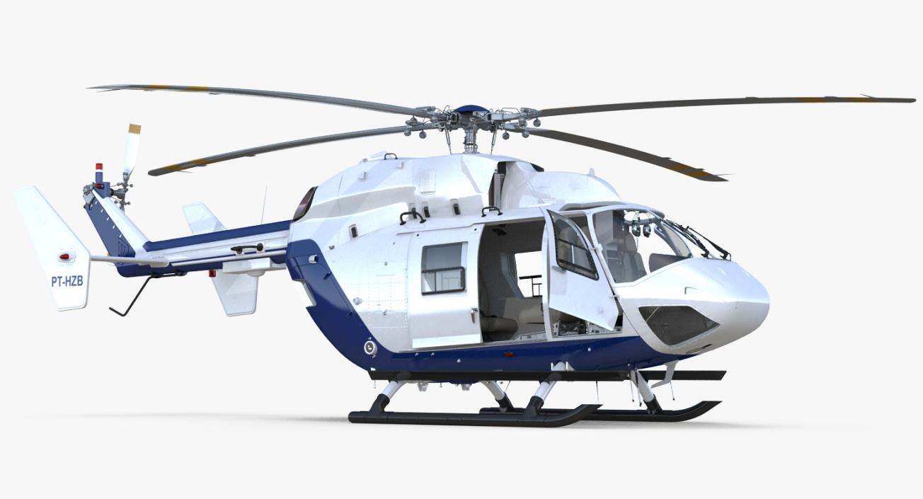 3D Medium Utility Transport Helicopter Kawasaki BK 117