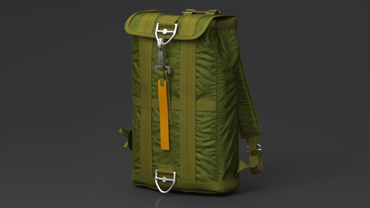 3D Lightweight Travel Parachute Backpack Green model