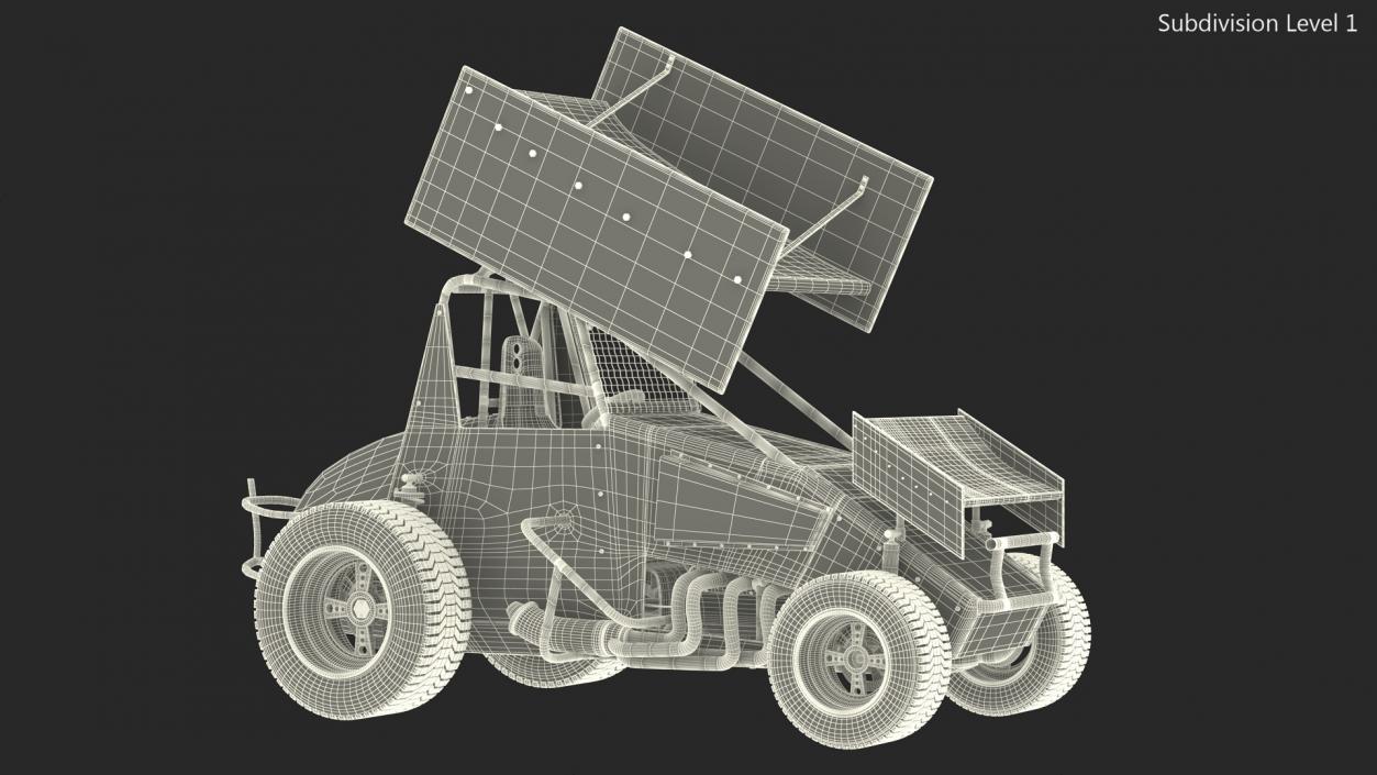 Winged Sprint Car 3D