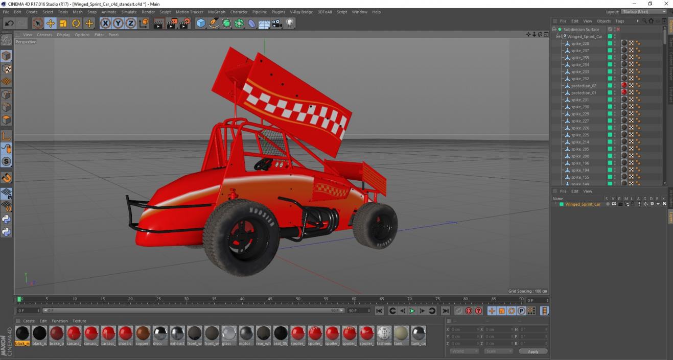 Winged Sprint Car 3D