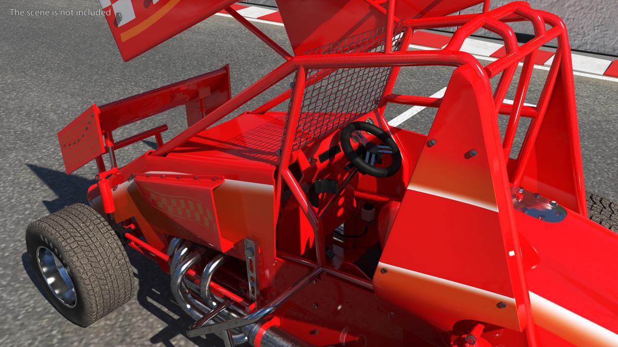 Winged Sprint Car 3D