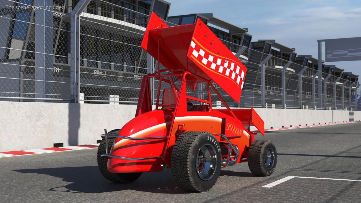 Winged Sprint Car 3D