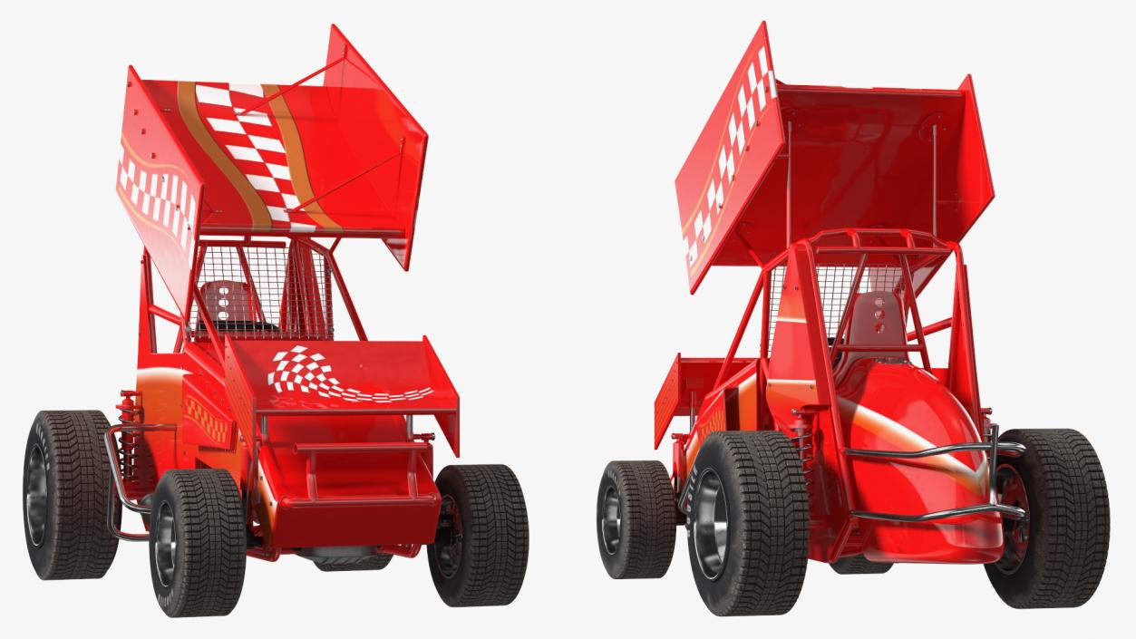 Winged Sprint Car 3D