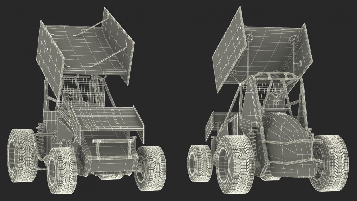 Winged Sprint Car 3D