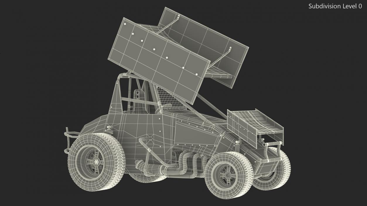 Winged Sprint Car 3D