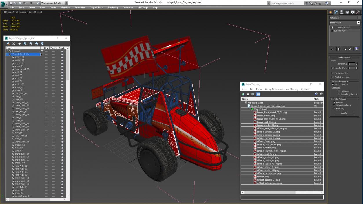 Winged Sprint Car 3D