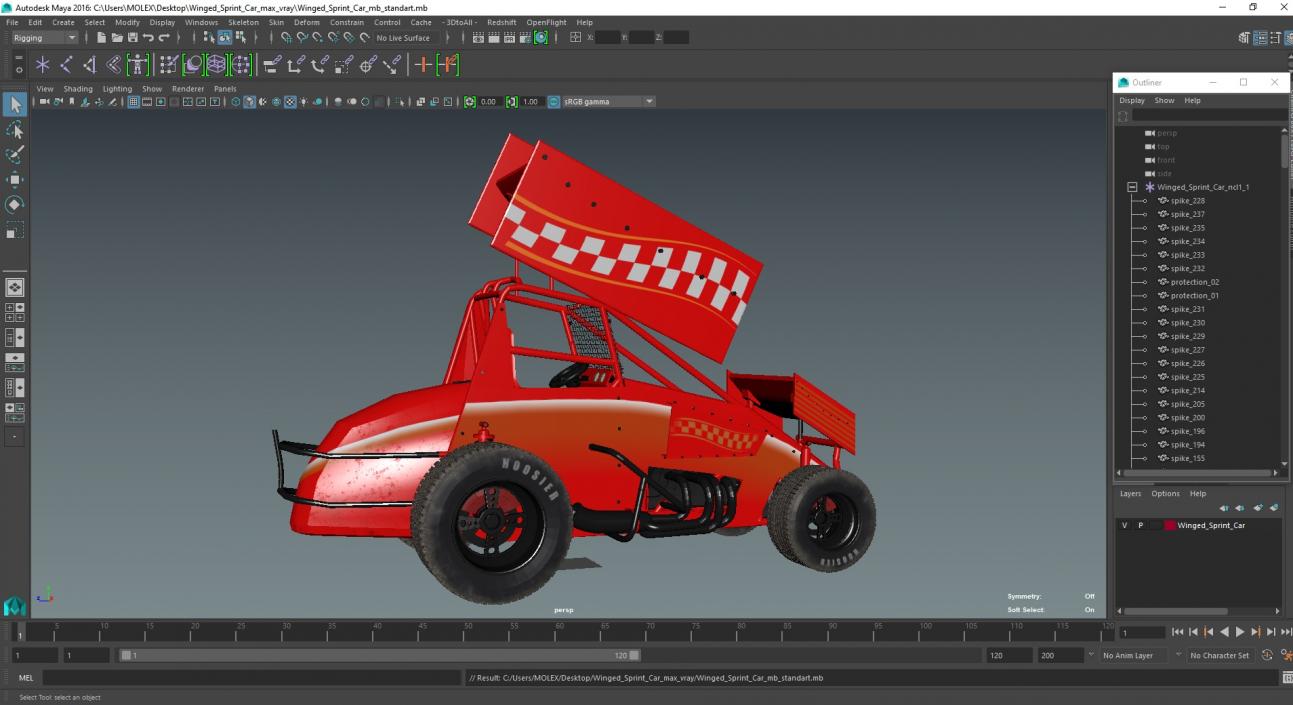 Winged Sprint Car 3D